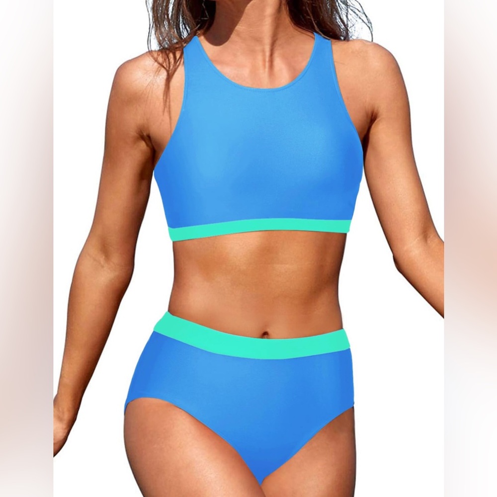 NWT Tempt‎ Me Colorblock High Waisted Bikini - M